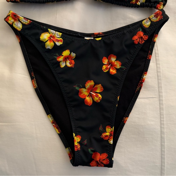 Heavy Manners Miss Hawaii Double String Top and High Full Cut Bottom Bikini Set - Picture 2 of 7